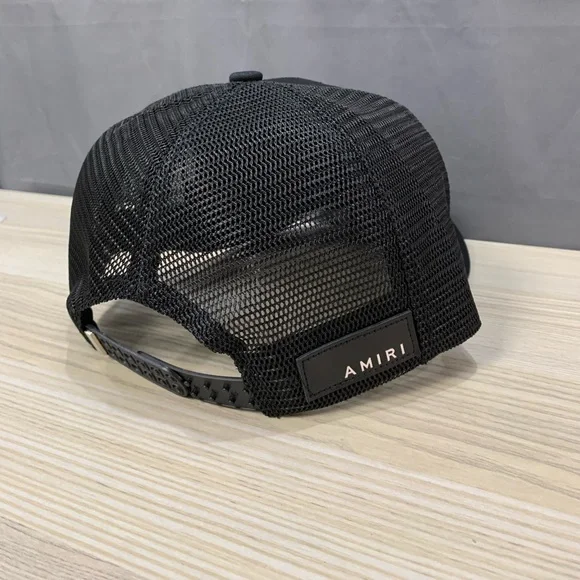Amiri Black Trucker Hat Summer embroidery mesh cap - Picture 4 of 5
